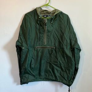 Gap men’s dark green quarter zip windbreaker jacket